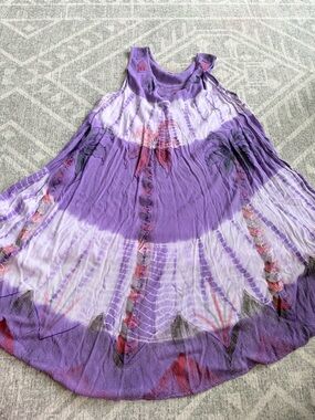 Purple Tie-Dye Flowy Sundress rayon made in India